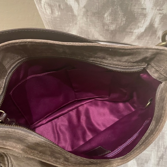 Coach Brown Suede Zoe Handbag - Picture 4 of 6